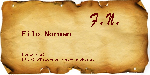 Filo Norman névjegykártya